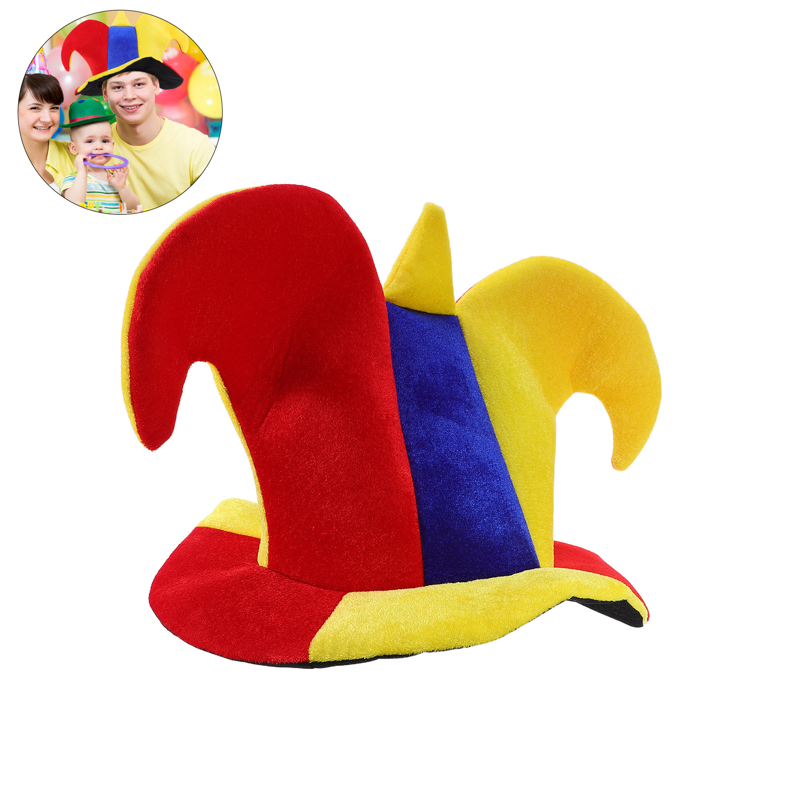 Party Hat Cone - Adult Clown Cone Hat Colorful Carnival