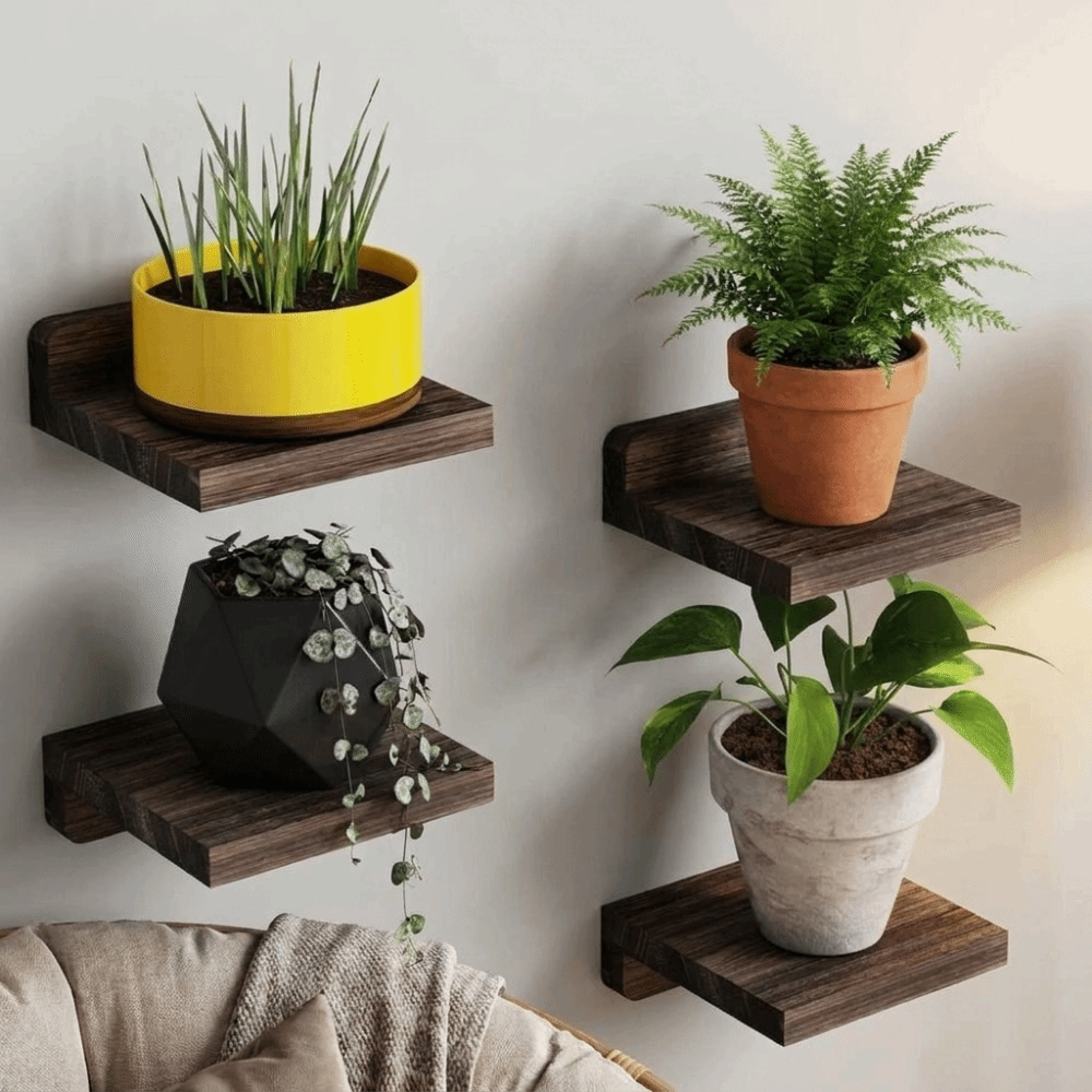 4PCS Wood Small Floating Shelv - Flower Wall Panel review and price