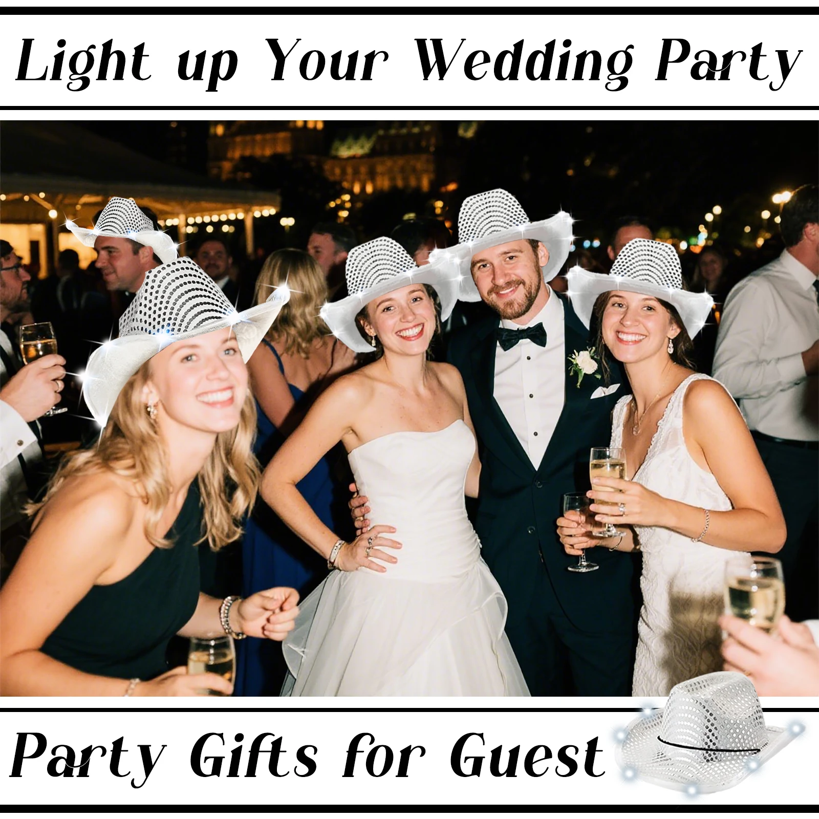 4/6/8/10/12/16Pcs LED Cowboy H - Party Hat Cone review and price