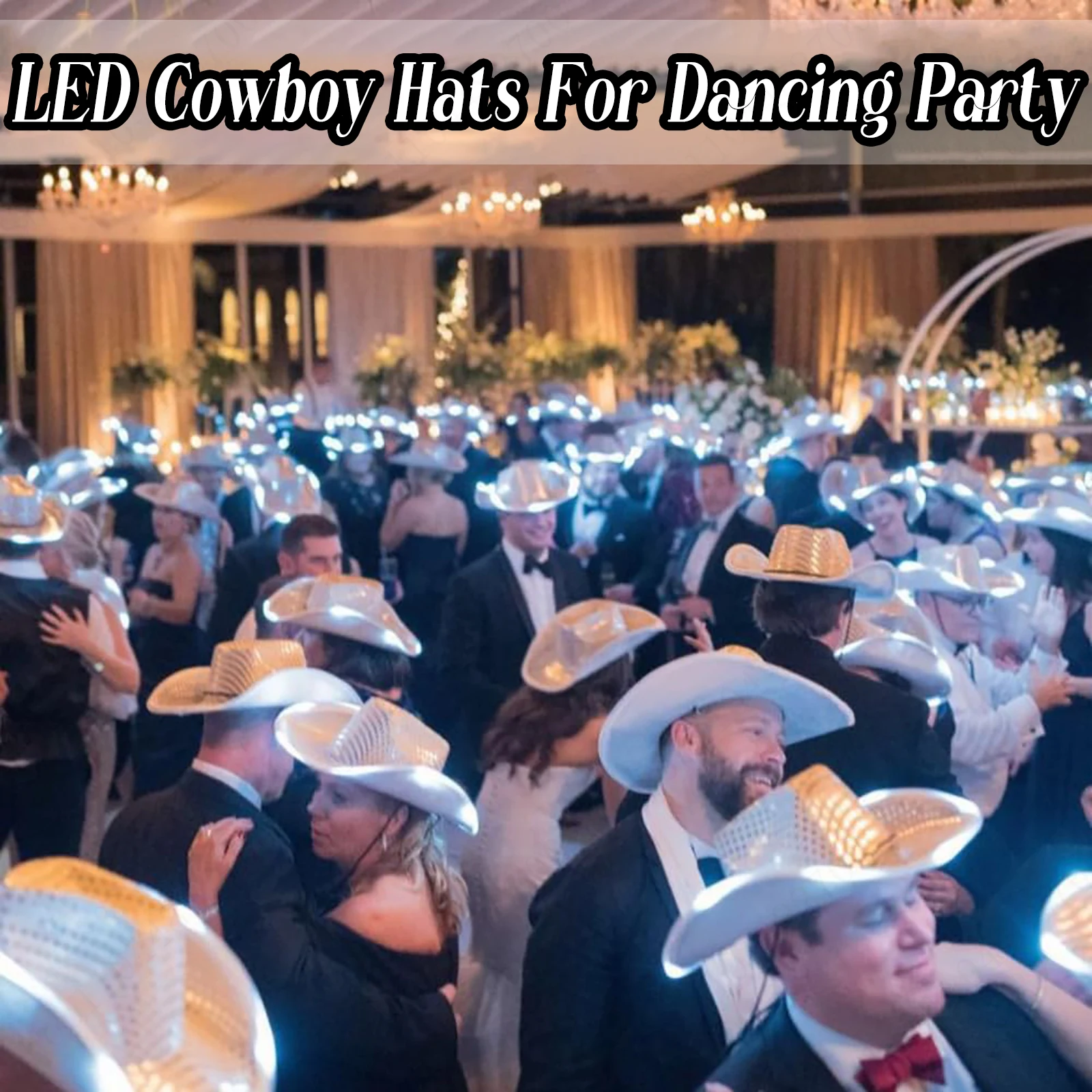 4/6/8/10/12/16Pcs LED Cowboy H - Party Hat Cone review and price