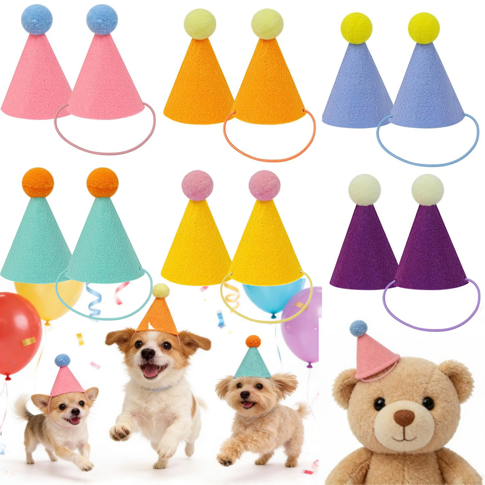3/6pcs Pet Party Hat Colorful  - Party Hat Cone review and price