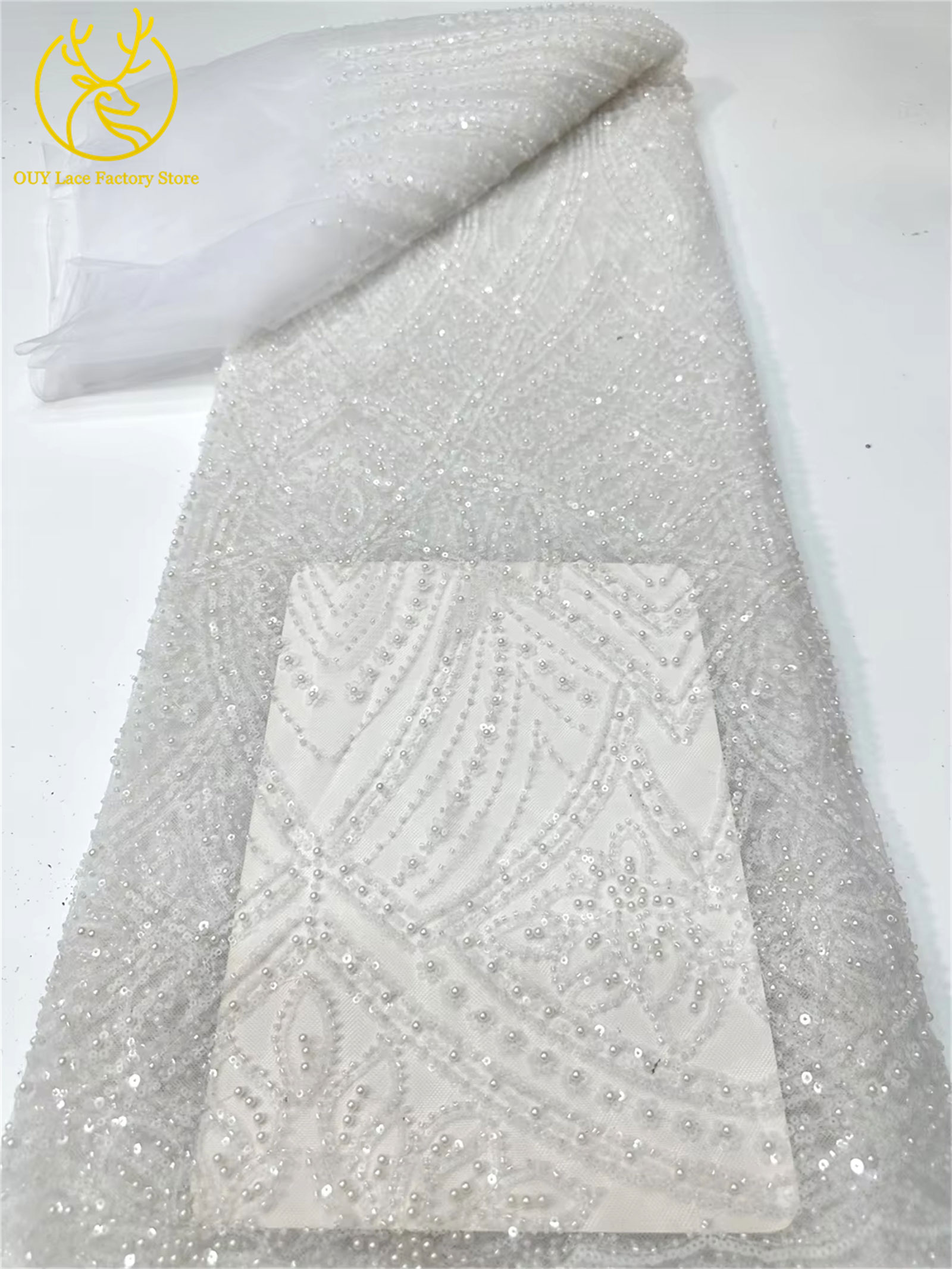 African Gold Beaded Lace Fabri - Glitter Tablecloth review and price
